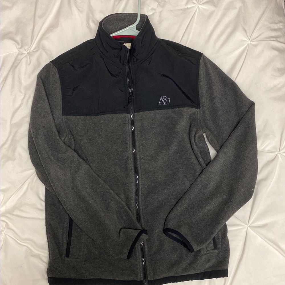 Aeropostale Black and Gray Fleece Jacket